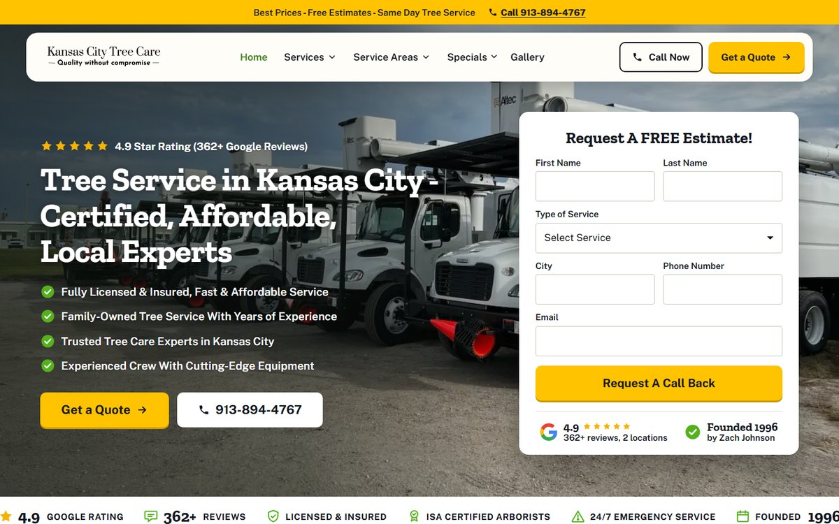 Kansas City Tree Care website